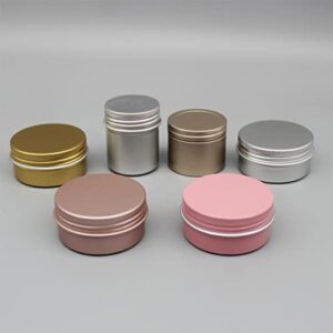 Othmro 3Pcs 6.8oz Metal Round Tins Aluminum Tin Cans Jar Refillable Containers 200ml Tin Cans Tin Container Bottle with Screw Lid for Salve Spices Lip Balm Tea Candies Silver 92×45mm