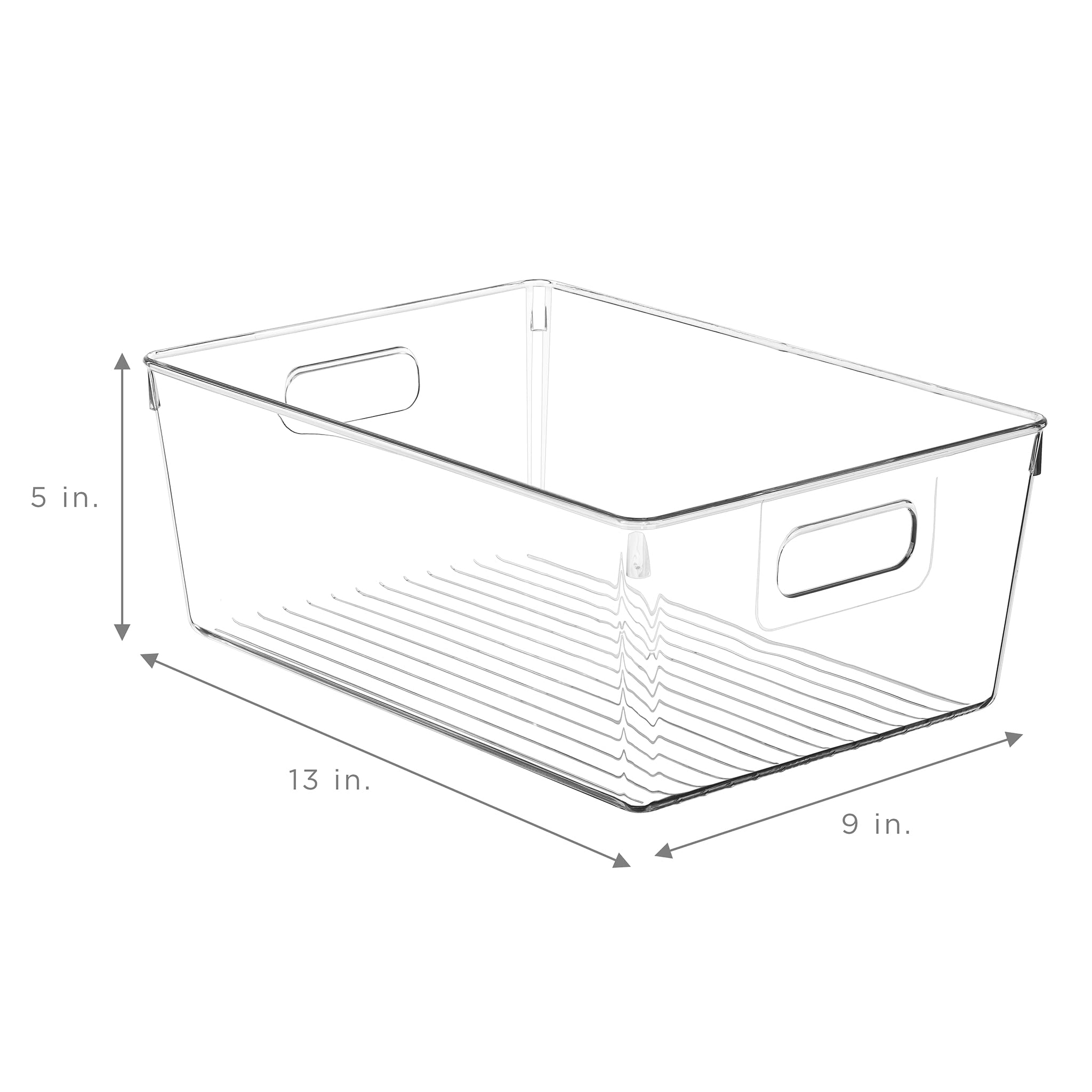 Sorbus Clear Square Fridge Bins- Thick Sturdy Plastic Refrigerator Pantry Organizer- Versatile Non-Slip Stackable Cabinet Organization- Bath, Makeup, Food Snack Packet Organizer - 3 Pack