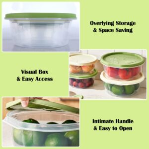 DIBALIYI Multi Size Food Storage Containers with Lids, Plastic Mixing Bowls, Kitchen Bowls Food Storage, Microwave Safe Stackable Lunch Containers, Clear Bowls Set Airtight