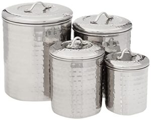 old dutch 4 piece hammered black pearl canister set
