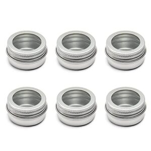 othmro 6pcs 0.2oz round metal tins aluminum tin cans jar refillable containers 5ml tin cans tin bottles containers with screw lid for salve spices lip balm tea candies silver 26×15mm