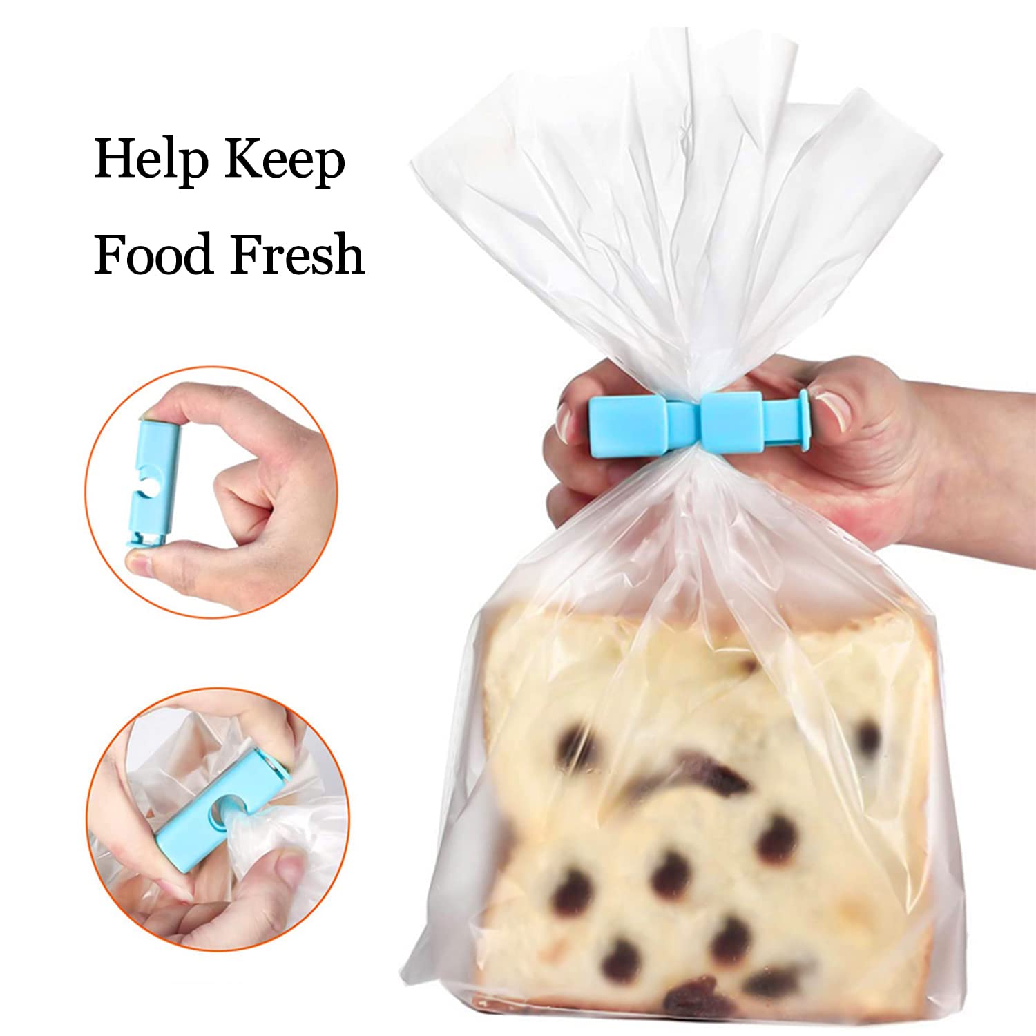 DS. Distinctive Style Bag Clips for Food Storage 12 Pieces Bag Cinches for Bread Quick and Easy to Use