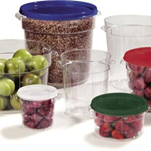 Carlisle FoodService Products Storplus Round Food Storage Container with Stackable Design for Catering, Buffets, Restaurants, Polycarbonate (Pc), 6 Quart, Clear, (Pack of 12)