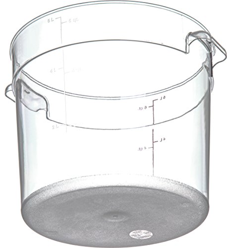 Carlisle FoodService Products Storplus Round Food Storage Container with Stackable Design for Catering, Buffets, Restaurants, Polycarbonate (Pc), 6 Quart, Clear, (Pack of 12)