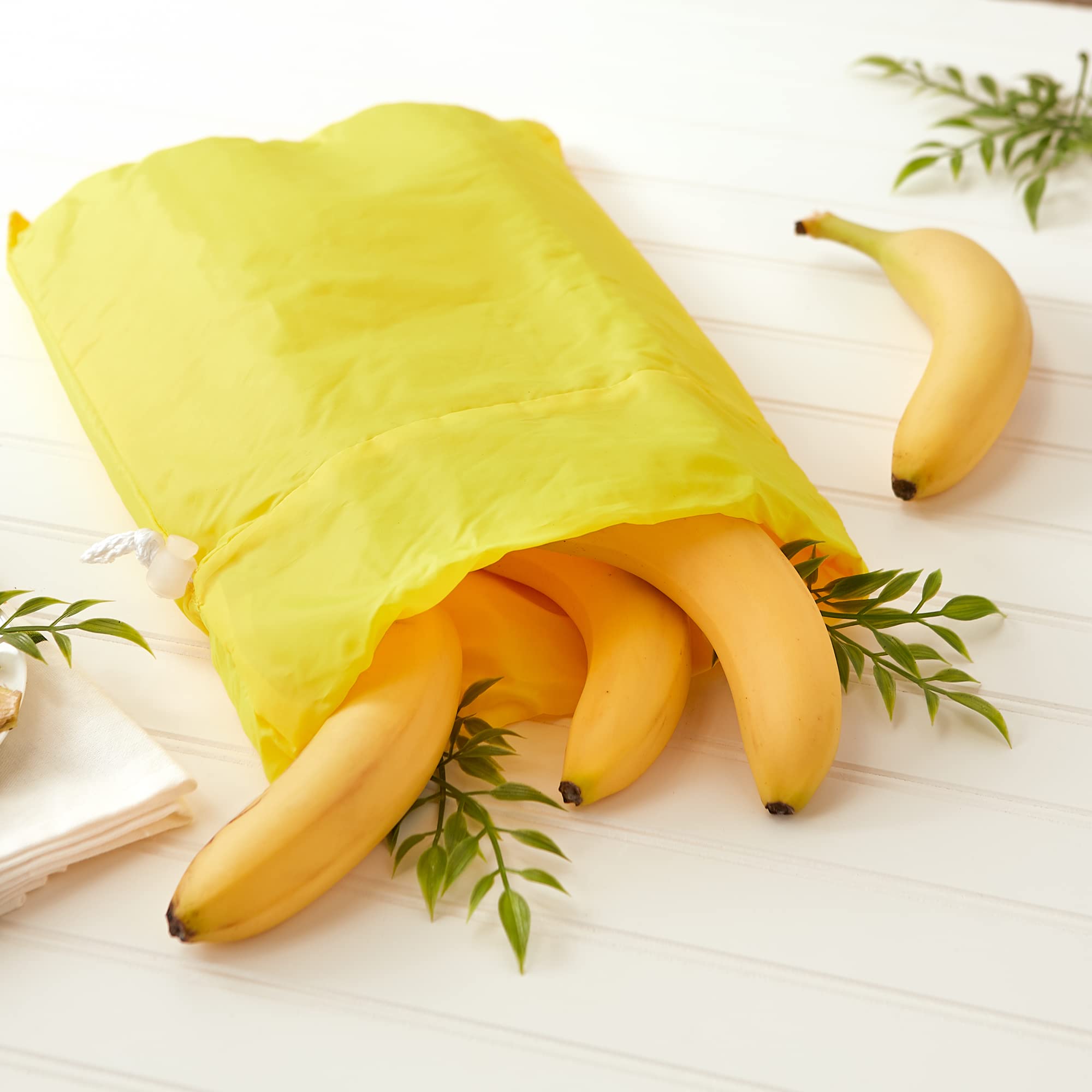 RSVP International Food Safe Nylon Banana Freshness Storage Bag, 11.5x13.75", Yellow