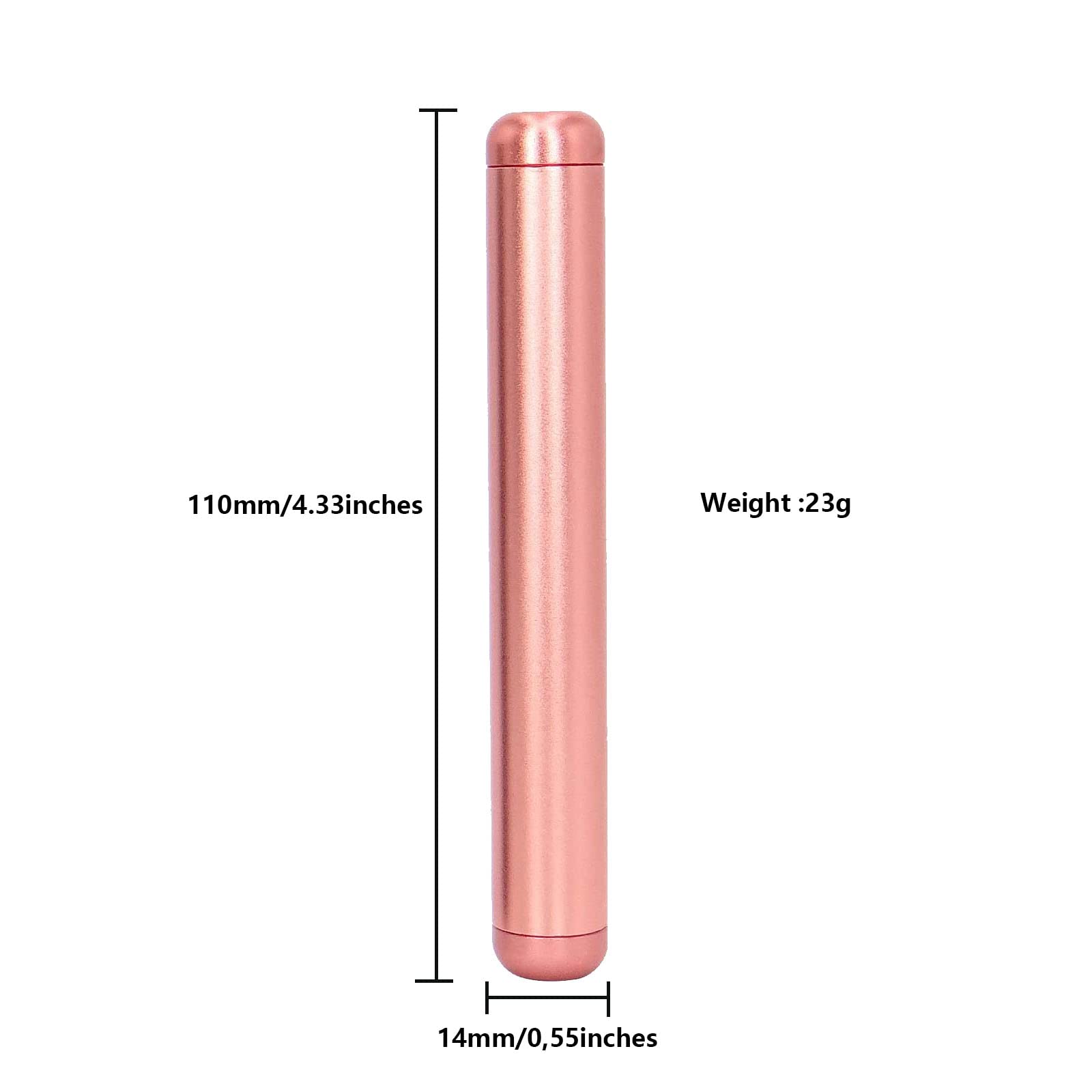 Yannabis Aluminum Metal Tube, Airtight, Lightweight,Holder Travel Storage 4.3inch, 2 Pack Pink for Travel