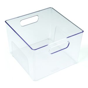 copco square clear bin, 8.5 x 8.5 x 6-inch, for kitchen, fridge, pantry, laundry, and more