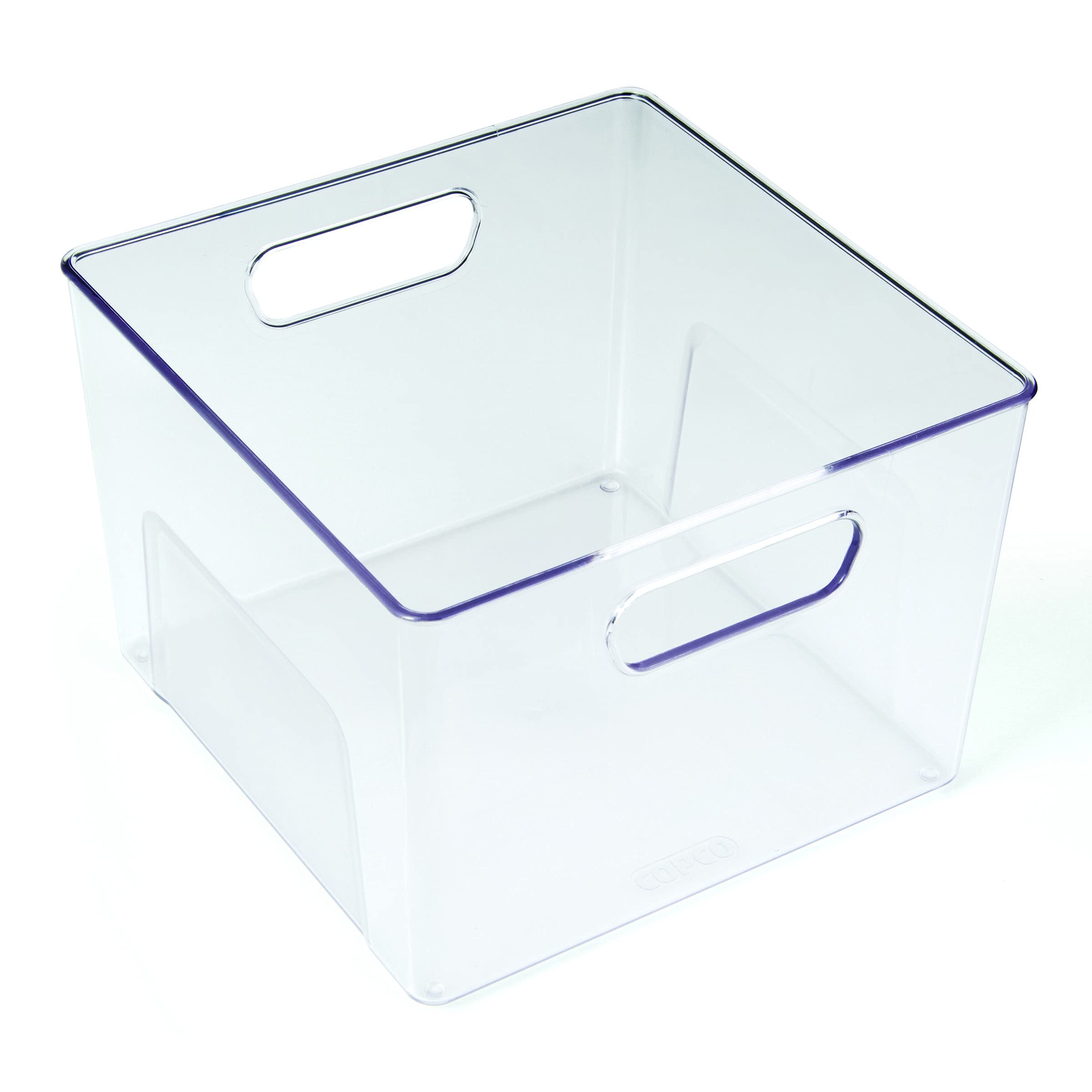 Copco Square Clear Bin, 8.5 x 8.5 x 6-Inch, for Kitchen, Fridge, Pantry, Laundry, and More