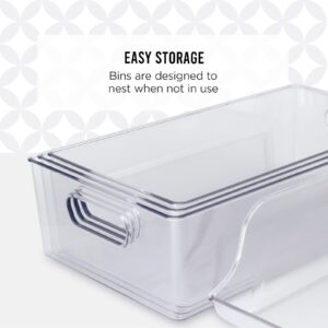 Copco Square Clear Bin, 8.5 x 8.5 x 6-Inch, for Kitchen, Fridge, Pantry, Laundry, and More