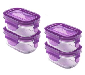 wean green wean tubs 5.1oz/150ml baby food glass containers - grape (set of 4)