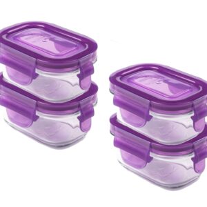 Wean Green Wean Tubs 5.1oz/150ml Baby Food Glass Containers - Grape (Set of 4)