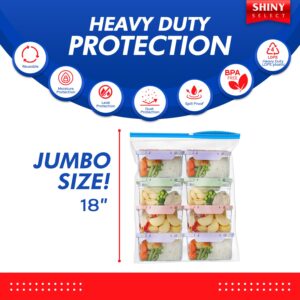 Shiny Select 3 Gallon Jumbo Slider Storage Bag, 16x18 Inches, 15 Bags – Resealable Extra Large Clear Plastic, 4 Mil Thick for Moving, Food Meal Preparation, Clothing, Toys, Shoes, Toiletries, Snacks