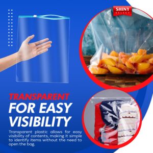 Shiny Select 3 Gallon Jumbo Slider Storage Bag, 16x18 Inches, 15 Bags – Resealable Extra Large Clear Plastic, 4 Mil Thick for Moving, Food Meal Preparation, Clothing, Toys, Shoes, Toiletries, Snacks