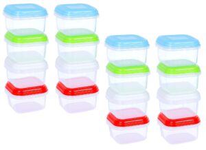 arsuk 4 oz small containers with lids clear jars, freezer storage plastic containers for travel, kitchen food storage, soups, snacks, candy, screw, arts and crafts, condiment, reusable bpa-free