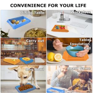 Eofeir silicone food storage containers:magnetic suction Food Storage Bowls Set Silicone Lunch Containers Storage Bowls Reusable for Camping,Hiking,Kitchen, Microwave white yellow