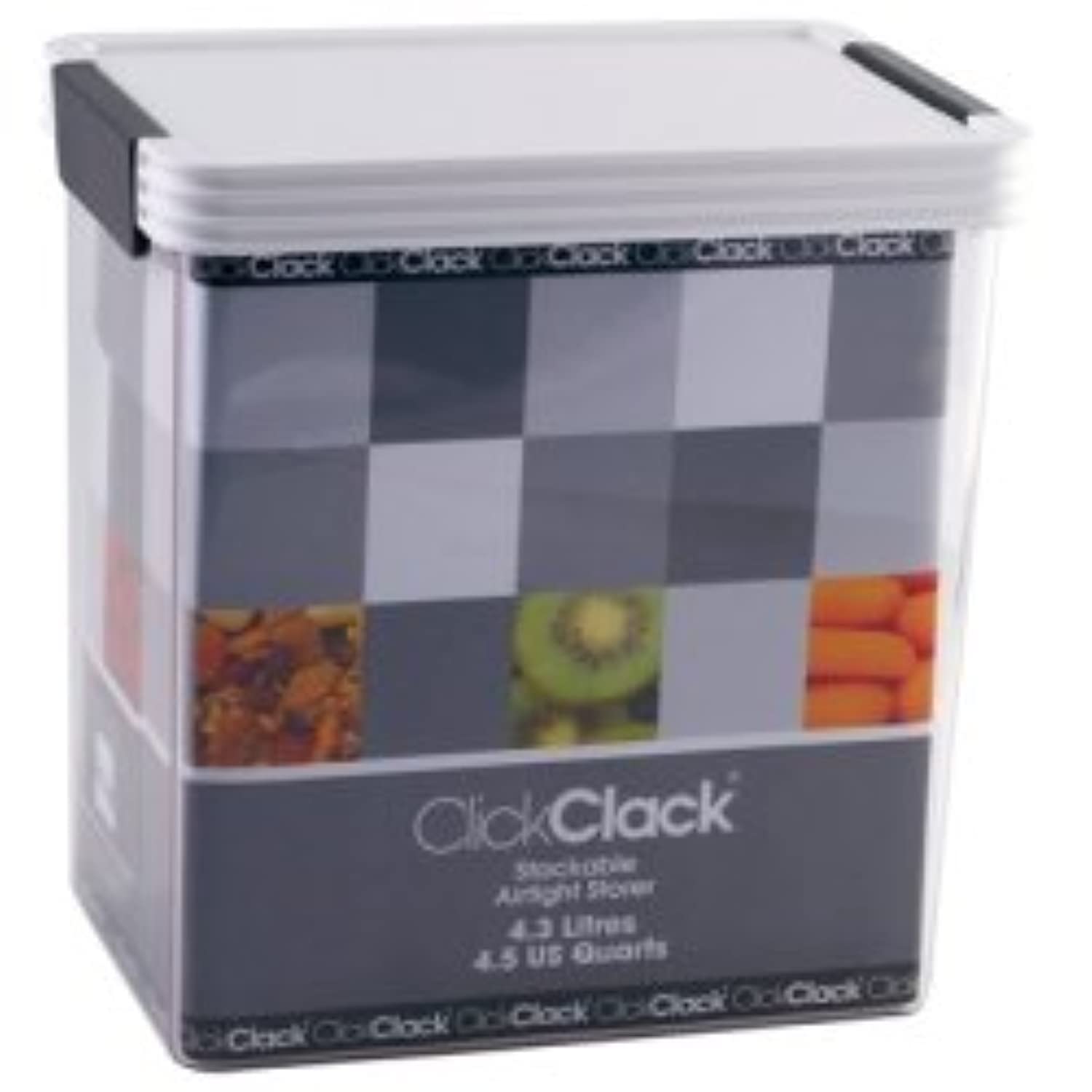 Click Clack Kitchen Essentials 2.5 Quart Airtight Container, White Lid