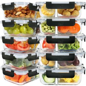 das trust 10 pack glass meal prep containers bowls glass food storage containers glass food prep containers with lid meal prep lunch bento box reusable container for food