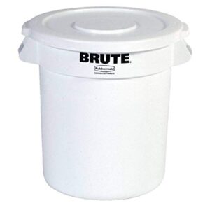 rubbermaid 2632whi brute 32 gallon container w/venting channels, white
