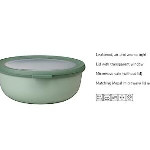 Rosti Mepal RST62120BLU Cirqula Multi Food Storage and Serving Bowl with Lid, Low 1.3 Quart, Nordic Blue