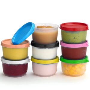 signora ware reusable plastic food storage containers 8 pack – 4 oz. stackable airtight leak proof food containers for snacks, nuts, baby food, picnics, food prep,salad dressing - bpa free