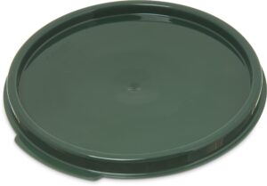 carlisle foodservice products storplus round food storage container lid with stackable design for catering, buffests, restaurants, polycarbonate, 2-4 quarts, forest green