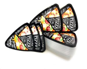 pizza slice container storage with lids. tray, holder and saver. plastic packs to go. the best idea to serve pizza to your kids. (6)