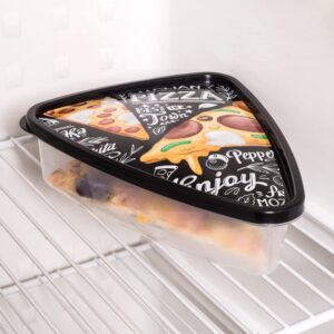 Pizza Slice Container Storage with Lids. Tray, Holder and Saver. Plastic Packs to go. The Best Idea to Serve Pizza to Your Kids. (6)