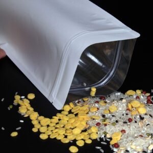 White Kraft Stand Up Pouch Bags Resealable Ziplock Seal Paper Bag Food Storage Bags 50pcs 5.1" x 7.2"