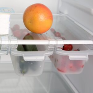 1pc Refrigerator Storage Box Crisper Tray Chillpod Organizadores Fresh Orginizer Drawer Design Tidy Refrigerator Square Freezer Fridge Cabinet Organizer Container Pp White