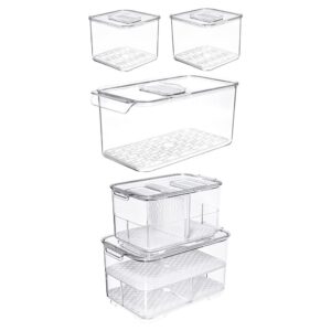 sanno produce saver containers for refrigerator, food fruit vegetables storage produce saver vegetable fruit containers fridge food storage produce saver container