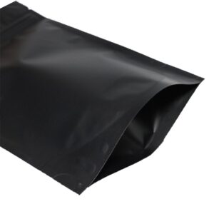 QQ Studio Pack of 100 Matte/Glossy Color Stand-Up Foil Resealable Zipper Pouches (3.3" x 5.1", Matte Black)