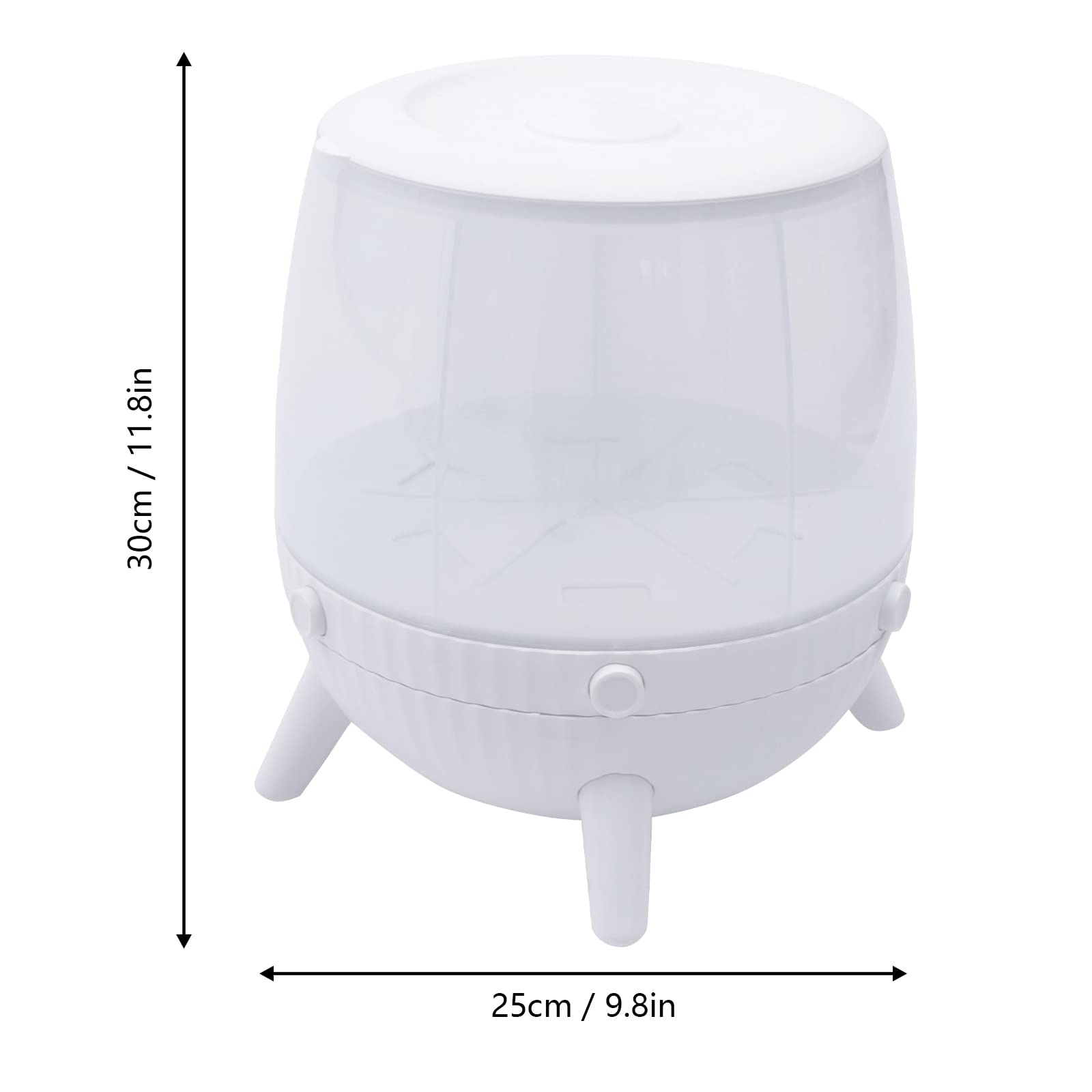 Gdrasuya10 6KG Rice Dispenser Container Dry Food Dispenser, Rotating Rice Storage Container Round Grain Storage Bucket 6 Grids