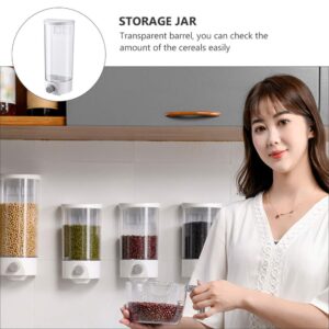 Kichvoe Rice Dispenser Wall Mount Dry Food Dispenser Grain Storage Container Cereal Dispenser Rice Bucket Rice Storage Tank Grain Canister Food Storage Organizer for Home Kitchen 1.5L