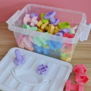 Inhouse 2 Pack Storage Box with Lid, Small Clear Plastic Storage Bin