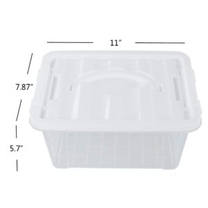 Inhouse 2 Pack Storage Box with Lid, Small Clear Plastic Storage Bin