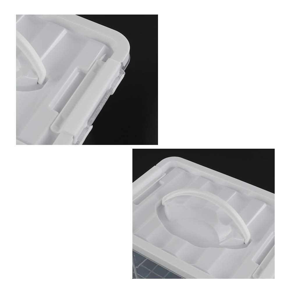 Inhouse 2 Pack Storage Box with Lid, Small Clear Plastic Storage Bin