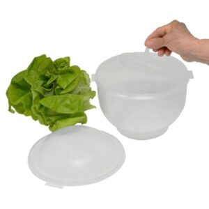 Lettuce Keeper | Vegetable and Fruit Crisper | Lettuce Crisper Salad Keeper Container Keeps your Salads and Vegetables Crisp and Fresh-7" X 8"- by Home-X