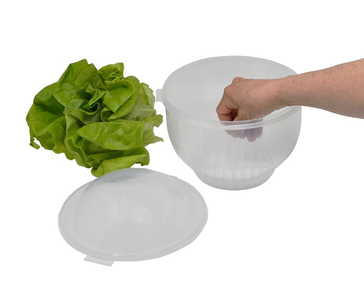 Lettuce Keeper | Vegetable and Fruit Crisper | Lettuce Crisper Salad Keeper Container Keeps your Salads and Vegetables Crisp and Fresh-7" X 8"- by Home-X