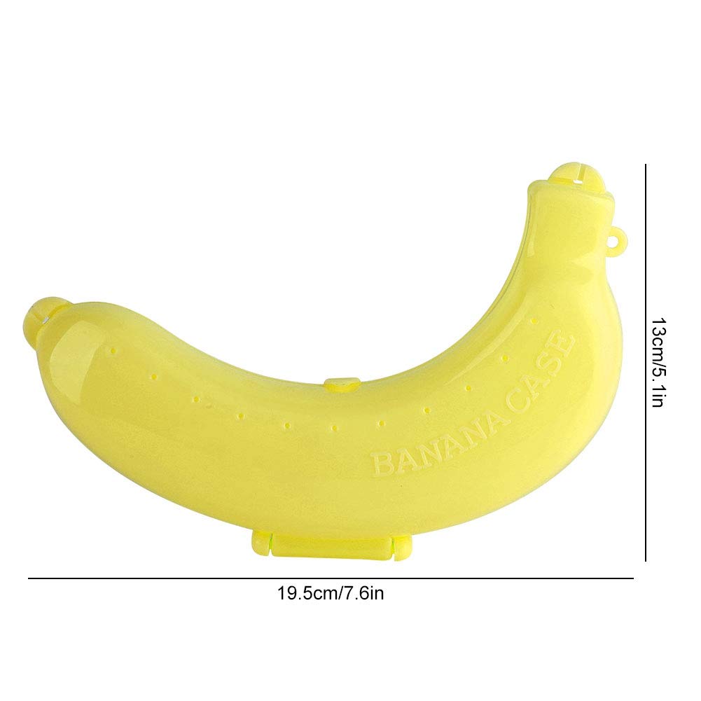 Banana Protector Box Cute 3 Colors Fruit Banana Protector Box Holder Case Lunch Container Storage New (Yellow)