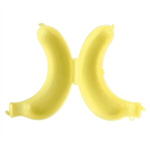 Banana Protector Box Cute 3 Colors Fruit Banana Protector Box Holder Case Lunch Container Storage New (Yellow)