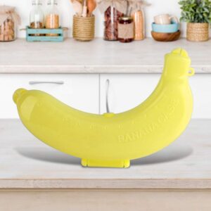 Banana Protector Box Cute 3 Colors Fruit Banana Protector Box Holder Case Lunch Container Storage New (Yellow)