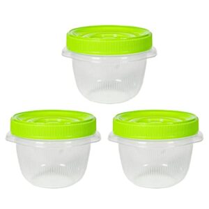 arno twist top food deli containers screw and seal 8.5 oz set of 3 bpa free