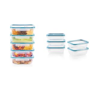 snapware total solution 10-pc plastic food storage container set & total solution 10-pc plastic food storage containers set with lids, 3-cup rectangle meal prep container