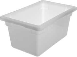 carlisle foodservice products storplus food storage container with stackable design for catering, buffets, restaurants, polyethylene (pe), 5 gallon, white
