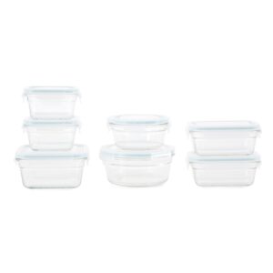 glasslock oven and microwave safe glass food storage containers 14 piece set