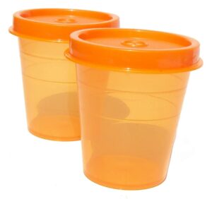 tupperware minis midgets storage containers set of 2 in orange