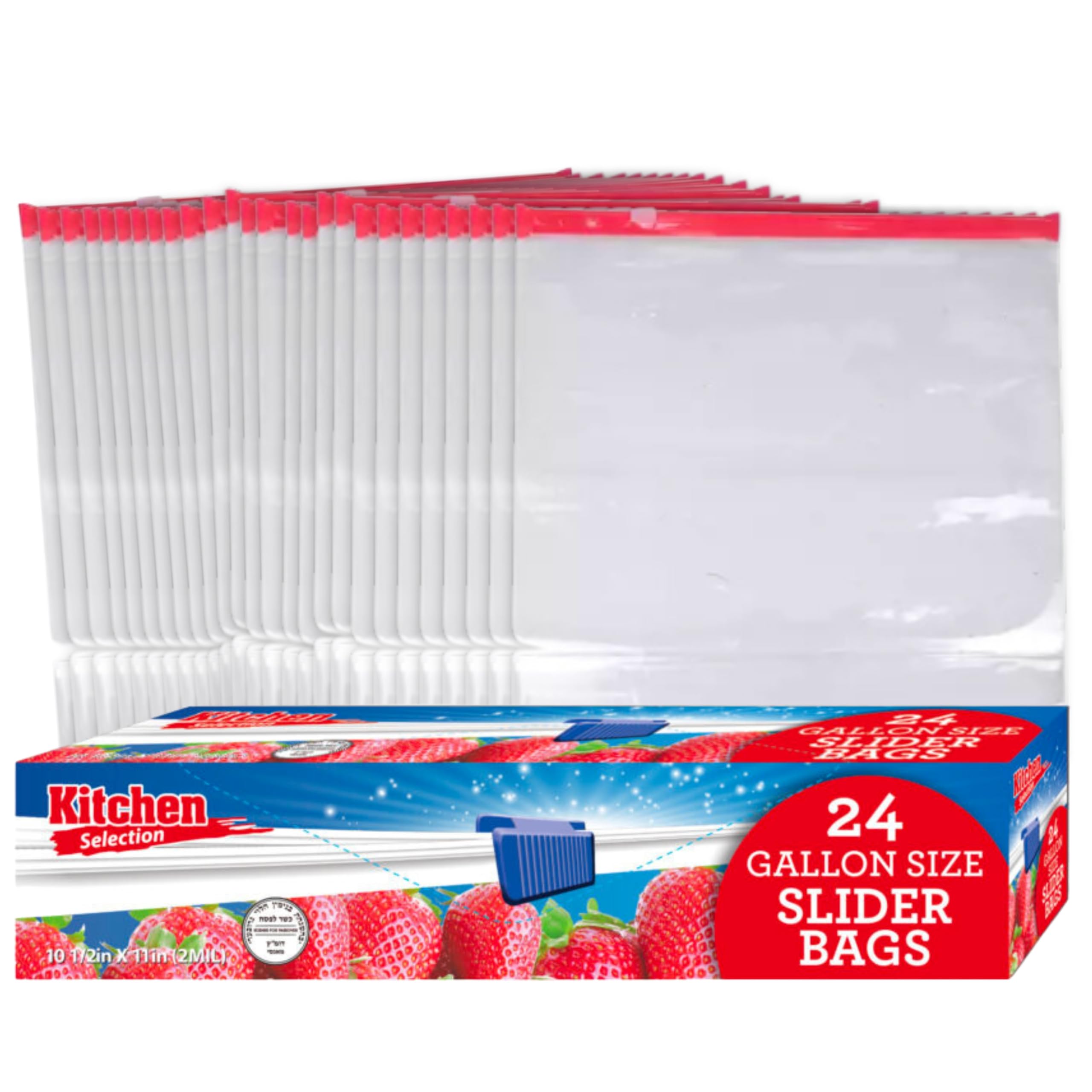 Slider Bags 1 Gallon Storage Bags For Home, Kitchen, Food, Office, Multi Purpose Slider Bags. 24 Ct