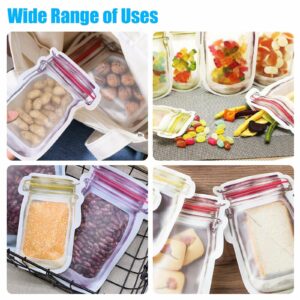 Hubosale Ziplock Bags, Hubosale Food Storage Bags, Reusable Mason Bottle Ziplock Bags, Reusable Mason Jar Ziplock Bags, Reusable Mason Jar Bags Food Storage Plastic Bags (10Set-40PCS)