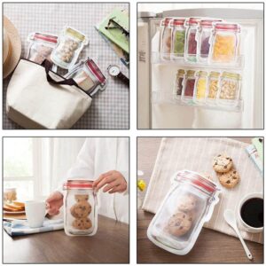 Hubosale Ziplock Bags, Hubosale Food Storage Bags, Reusable Mason Bottle Ziplock Bags, Reusable Mason Jar Ziplock Bags, Reusable Mason Jar Bags Food Storage Plastic Bags (10Set-40PCS)