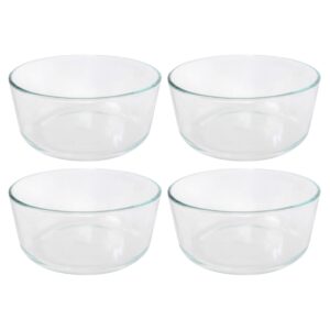pyrex simply store 7203 round clear glass food storage bowl - 4 pack made in the usa